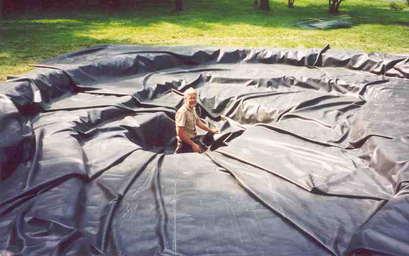 After laying the rubber lining