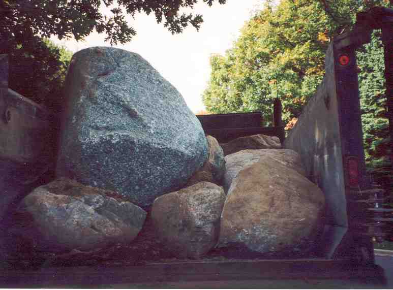 St. Cloud boulders on dump truck